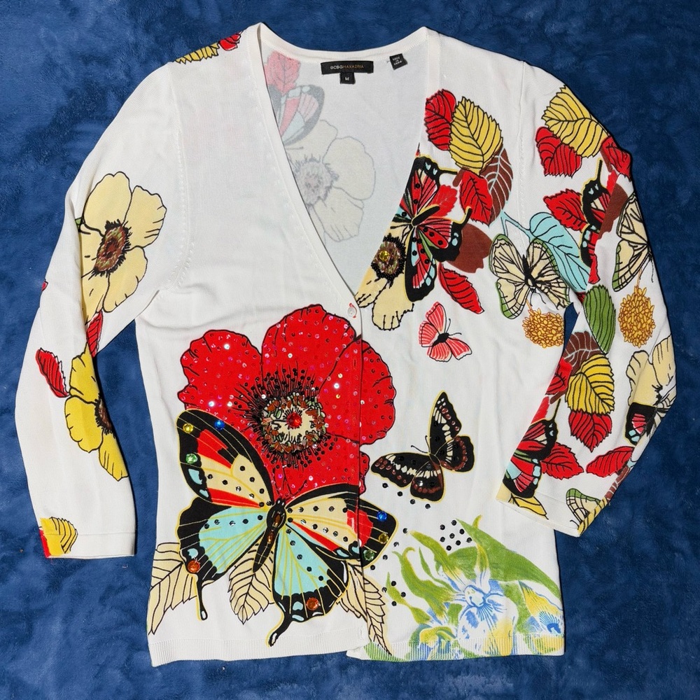 BCBGMAXAZRIA Vintage Embroidered Cardigan